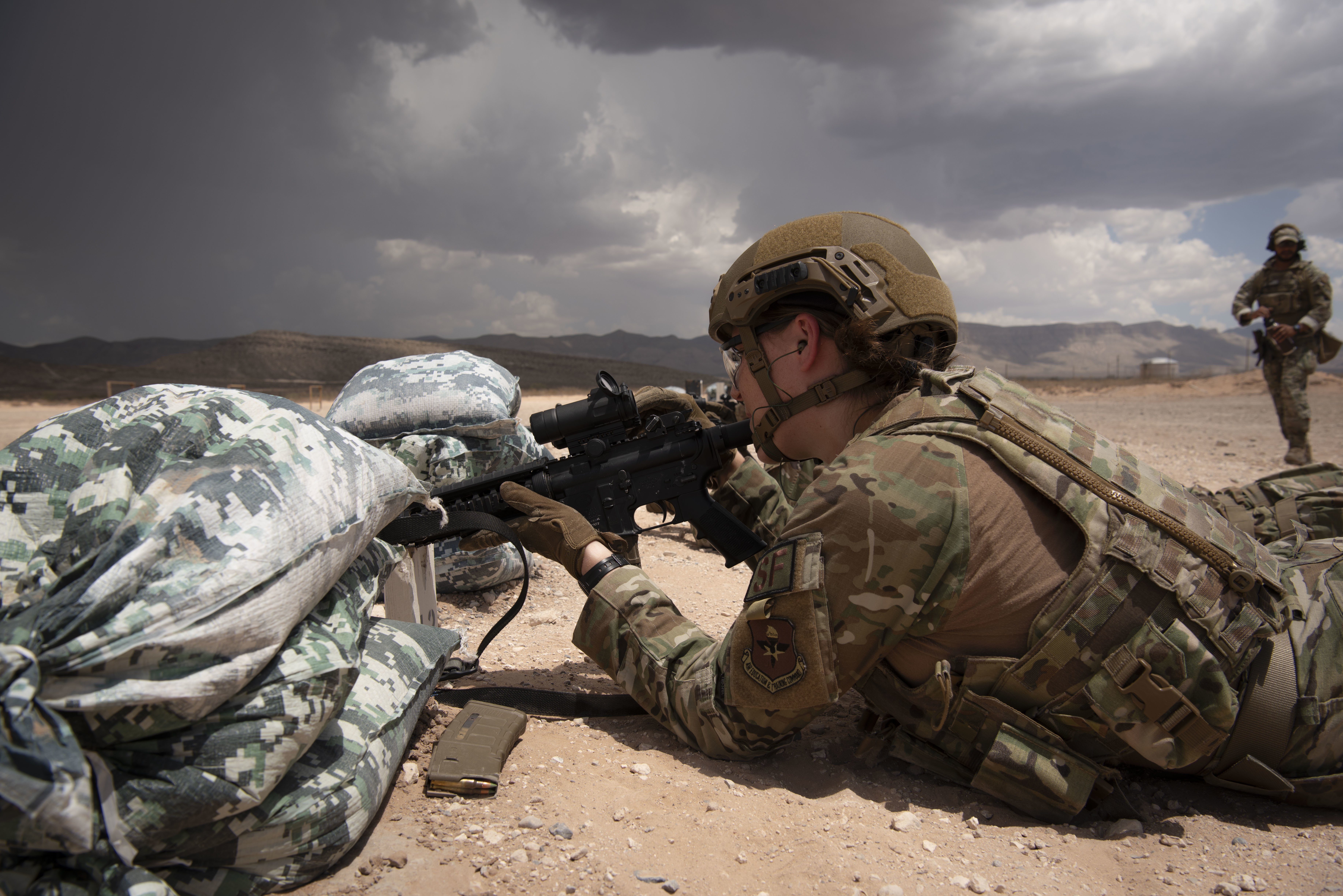 Female Airman on the shooting range 